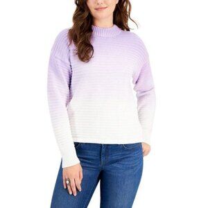 AG-2929 Style & Co Ombre Cotton Pullover Sweater Purple Size L